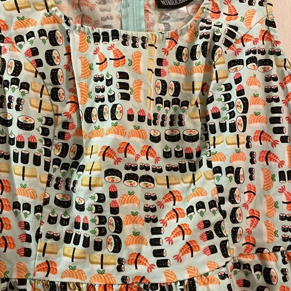 Rare in L - Sushi π£ print cotton A-line dress - EUC - Picture 2 of 9